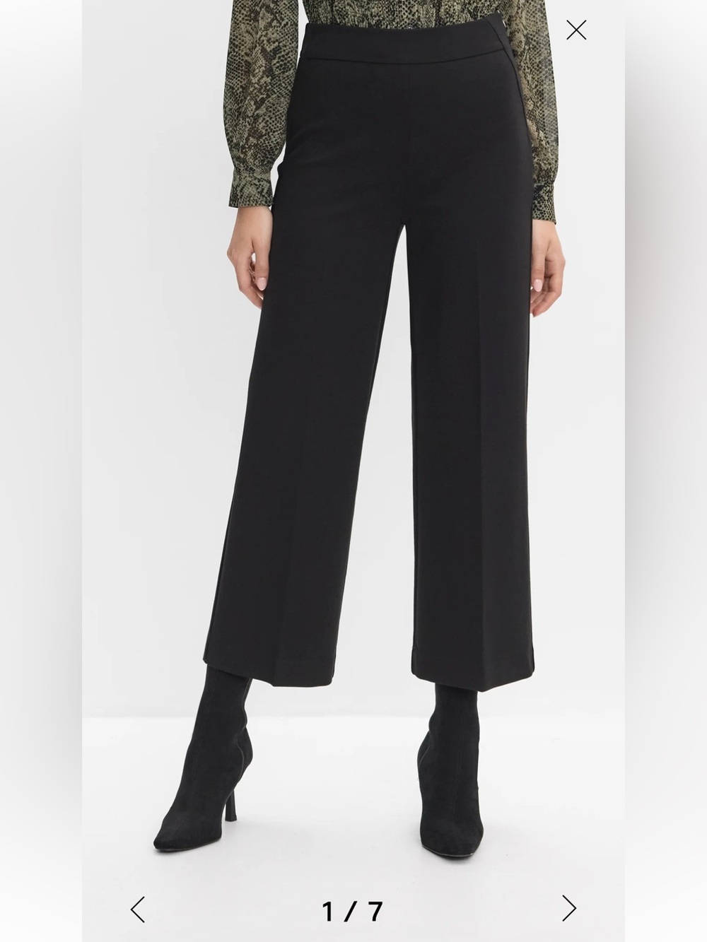 Melanie Lyne Cropped Wide-Leg Black Trousers